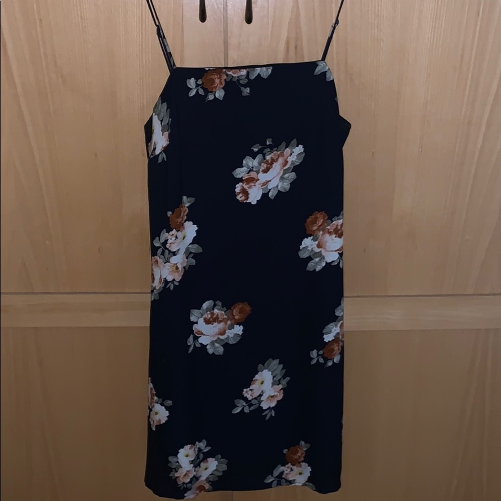 Navy floral mini dress